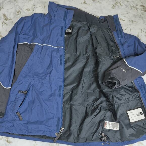 The North Face Boys Jacket Large Blue Hyvent Windbreaker Reflective Waterproof - Picture 3 of 11